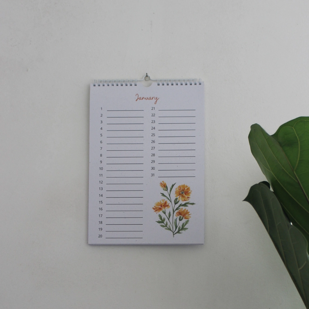 Birthday Calendar-Nature's Palette A4 Natures palette Birthday Calendar