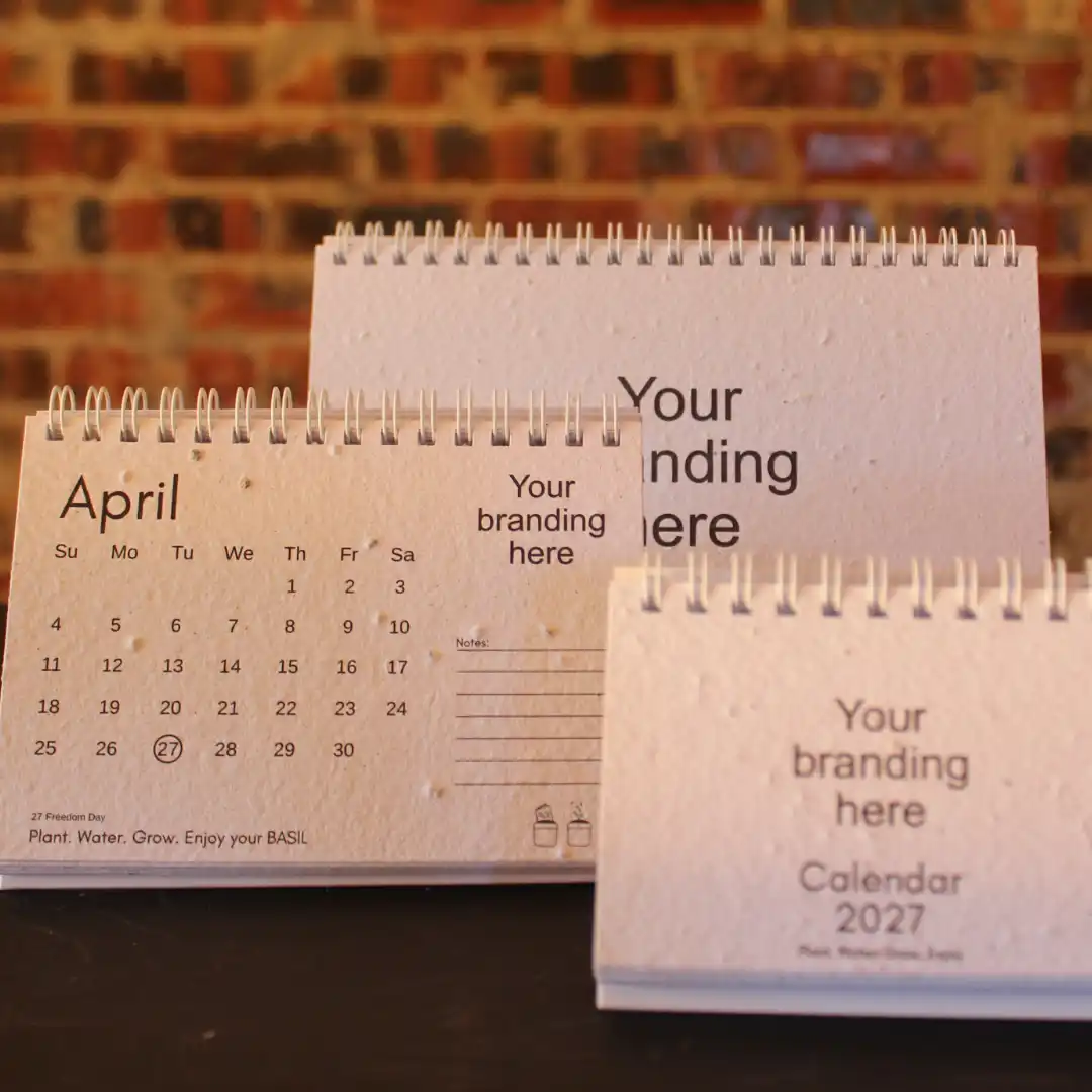 2027 Custom Brandable Plantable seed paper calendars