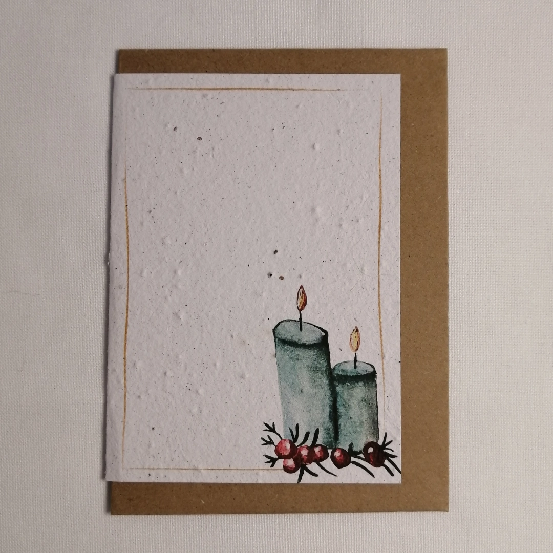 Seeded paper Christmas cards