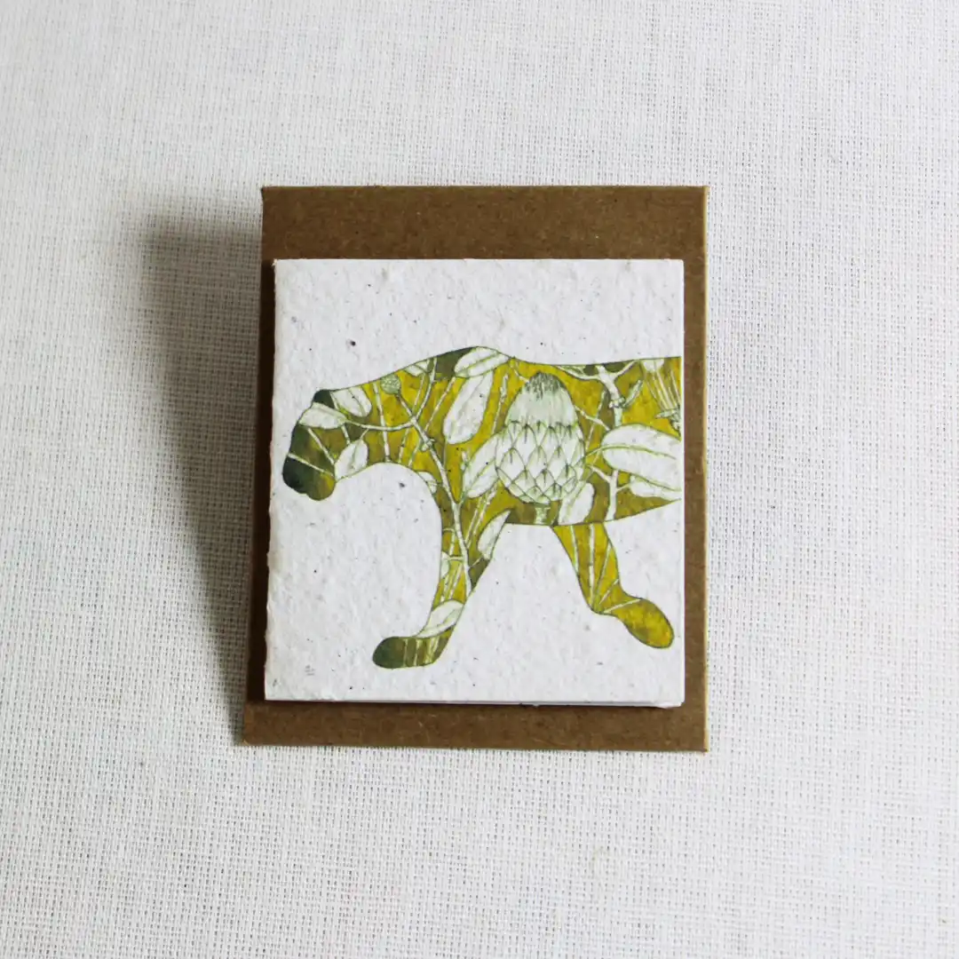mini card cape mountain leopard with waboom and restio
